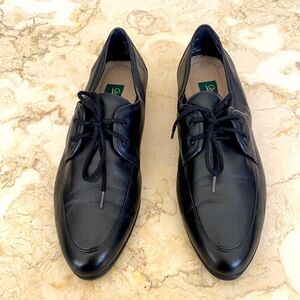 Grasshoppers Black Leather Lace Up Oxfords Shoes